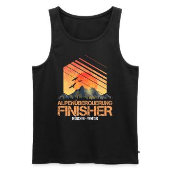 Alpenüberquerung Finisher München Venedig - Männer Premium Bio Tank Top - Schwarz - Vorne - Michal (187cm)