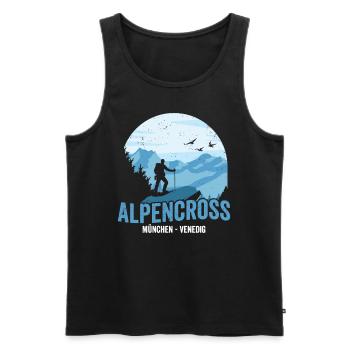 Alpenüberquerung München Venedig Alpencross - Männer Premium Bio Tank Top - Schwarz - Vorne - Michal (187cm)