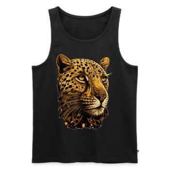 Cheetah Illustration Wild Cat Wildlife Lover - Débardeur bio Premium Homme - noir - Devant - Michal (187cm)