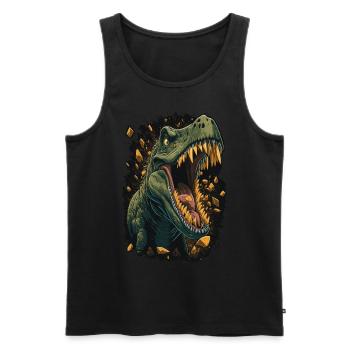Roaring T-Rex Tyrannosaurus Rex Dinosaur Head - Männer Premium Bio Tank Top - Schwarz - Vorne - AI Model Male 178 light (178cm)