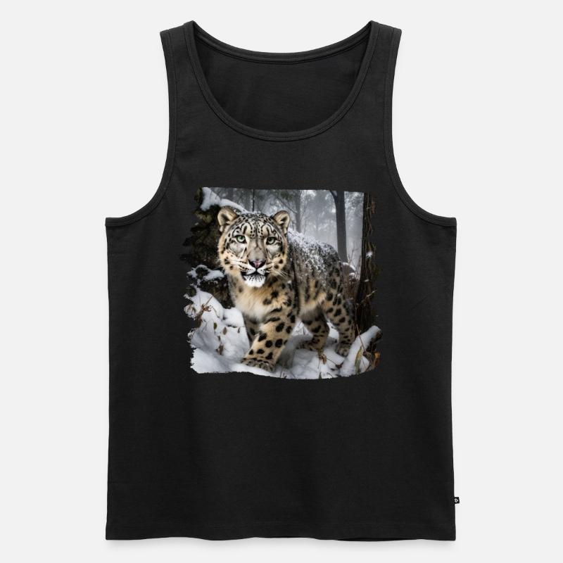 Schneeleoparden Schneeleopard - Männer Premium Bio Tank Top - Schwarz
