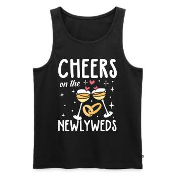 Cheers On The Newlyweds - Männer Premium Bio Tank Top - Schwarz - Vorne - Michal (187cm)