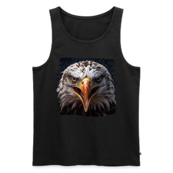 Alder Weißkopfseeadler Vogel SteinAdler - Männer Premium Bio Tank Top - Schwarz - Vorne - AI Model Male 178 light (178cm)