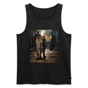 Bengal cats realistic Bengal cat - Men's Premium Organic Tank Top - black - Front - AI Model Male 178 light (178cm)