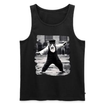 Chats Chat Chat Amoureux Drôles de Chats - Débardeur bio Premium Homme - noir - Devant - Michal (187cm)