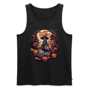 Bad Pumpkin Böser Kürbis Halloween Nostalgie - Männer Premium Bio Tank Top - Schwarz - Vorne - Michal (187cm)