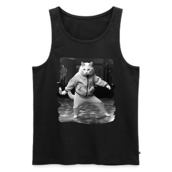Chats Chat Chat Amoureux Drôles de Chats - Débardeur bio Premium Homme - noir - Devant - Michal (187cm)