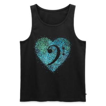 Bass clef bass singer cello music teacher - Men's Premium Organic Tank Top - black - Front - AI Model Male 178 light (178cm)
