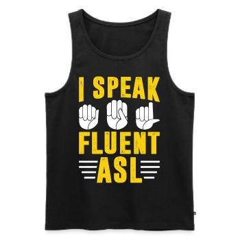 Deaf Pride Awareness Gebärdensprache - Männer Premium Bio Tank Top - Schwarz - Vorne - AI Model Male 178 light (178cm)