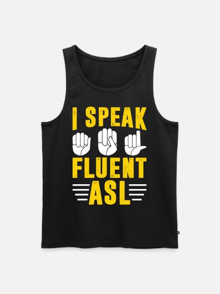 Deaf Pride Awareness Sign Language - Men's Premium Organic Tank Top - black