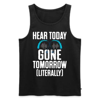 Gehörlosenstolz ASL - Männer Premium Bio Tank Top - Schwarz - Vorne - AI Model Male 178 light (178cm)