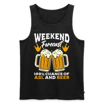 Deaf Pride ASL Gebärdensprache - Männer Premium Bio Tank Top - Schwarz - Vorne - Michal (187cm)