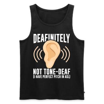 Deaf Pride Awareness ASL Gebärdensprache - Männer Premium Bio Tank Top - Schwarz - Vorne - AI Model Male 178 light (178cm)