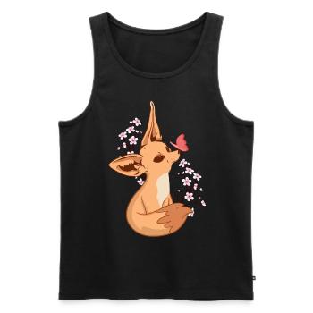 Fennek Fuchs Japanische Kirsche Fennek Füchse - Männer Premium Bio Tank Top - Schwarz - Vorne - AI Model Male 178 light (178cm)