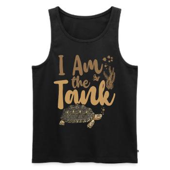 Sea Turtle Tortoise I Am The Tank - Men's Premium Organic Tank Top - black - Front - Michal (187cm)