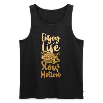 Sea Turtle Tortoise Enjoy Life In - Men's Premium Organic Tank Top - black - Front - AI Model Male 178 light (178cm)