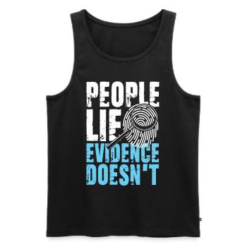 Lustiger Detekiv Spruch Lupe Spuren - Männer Premium Bio Tank Top - Schwarz - Vorne - AI Model Male 178 light (178cm)