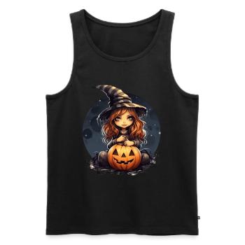 Niedliches Verkleidetes Mädchen zu Halloween - Männer Premium Bio Tank Top - Schwarz - Vorne - Michal (187cm)