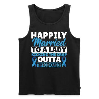 Kicking The Crap Outta Thyroid Cancer Awareness - Männer Premium Bio Tank Top - Schwarz - Vorne - Michal (187cm)