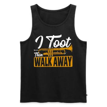 Trompettiste I Toot puis Walk Away Trompettiste - Débardeur bio Premium Homme - noir - Devant - Michal (187cm)