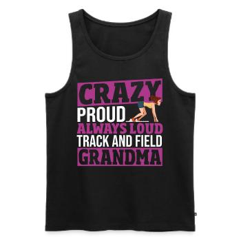Crazy Proud Always Loud Track And Field Grandma - Men's Premium Organic Tank Top - black - Front - Michal (187cm)