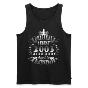 August 2003 Anniversary August 2003 August - Men's Premium Organic Tank Top - black - Front - Michal (187cm)