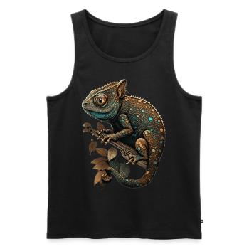 Cute Chameleon Illustration Amphibian Lizard Repti - Männer Premium Bio Tank Top - Schwarz - Vorne - Michal (187cm)