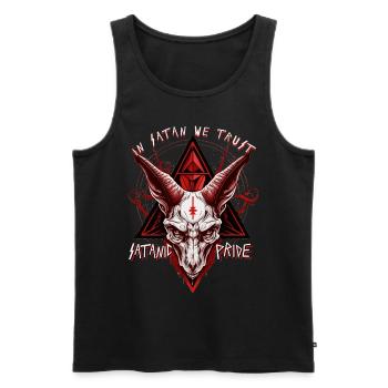 Occult Baphomet Goat Satanic Pentagram Satanism Wi - Men's Premium Organic Tank Top - black - Front - AI Model Male 178 light (178cm)
