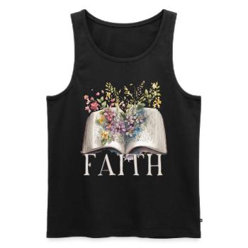 Faith Floral Bible Mormon LDS Mormonism - Männer Premium Bio Tank Top - Schwarz - Vorne - AI Model Male 178 light (178cm)