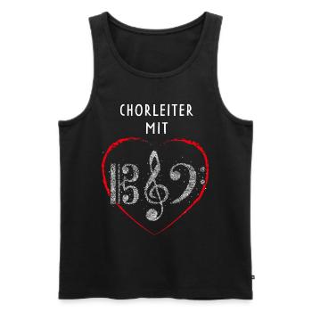 Chorleiter mit Herz Chor Notenschlüssel Musiker - Männer Premium Bio Tank Top - Schwarz - Vorne - Michal (187cm)