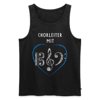 Chorleiter mit Herz Chor Musiker Musikverein - Männer Premium Bio Tank Top - Schwarz - Vorne - Michal (187cm)