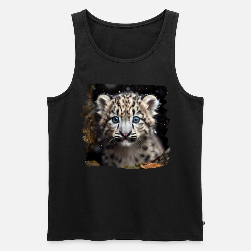 Schneeleoparden Schneeleopard - Männer Premium Bio Tank Top - Schwarz