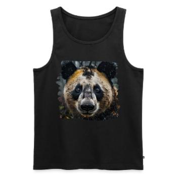 Pandas realistic Panda Giant Panda - Men's Premium Organic Tank Top - black - Front - AI Model Male 178 light (178cm)
