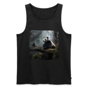 Pandas realistic Panda Giant Panda - Men's Premium Organic Tank Top - black - Front - AI Model Male 178 light (178cm)