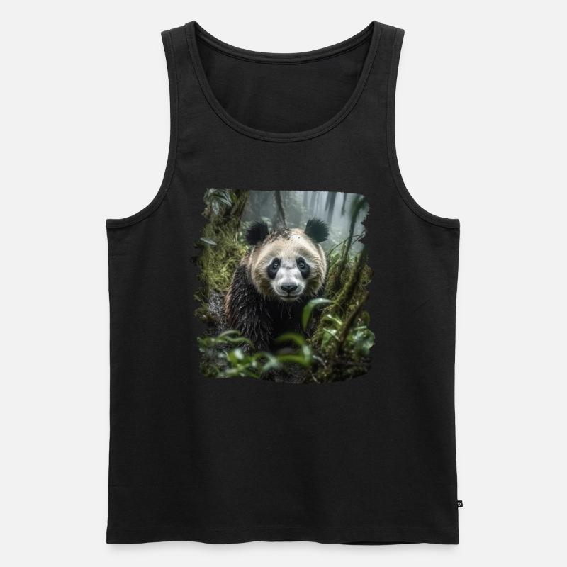Pandas réaliste Panda Panda géant - Débardeur bio Premium Homme - noir