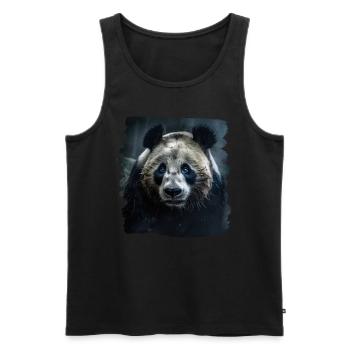 Pandas realistic Panda Giant Panda - Men's Premium Organic Tank Top - black - Front - AI Model Male 178 light (178cm)