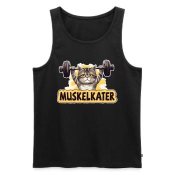 Fitness Fitnesstrainer Bodybuilder Muskelkater Gym - Männer Premium Bio Tank Top - Schwarz - Vorne - Michal (187cm)