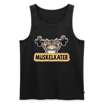 Fitness Fitnesstrainer Bodybuilder Muskelkater Gym - Männer Premium Bio Tank Top - Schwarz - Vorne - Michal (187cm)