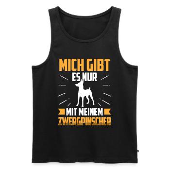 Nur mit meinem Zwergpinscher Pinscher - Männer Premium Bio Tank Top - Schwarz - Vorne - Michal (187cm)