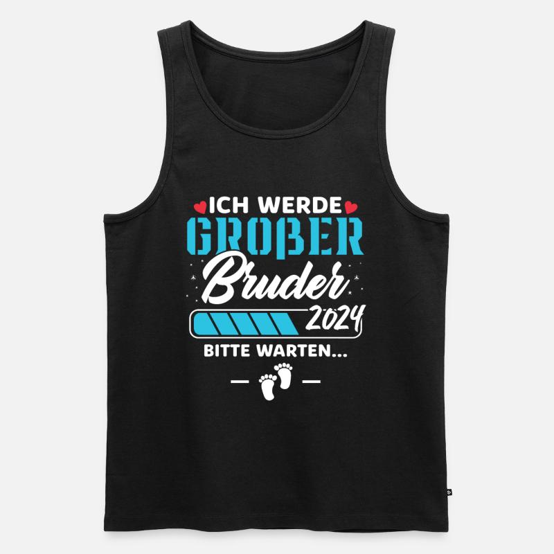 Ich werde Großer Bruder 2024 - Männer Premium Bio Tank Top - Schwarz
