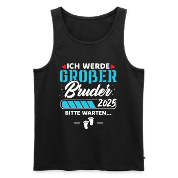 Ich werde Großer Bruder 2025 - Männer Premium Bio Tank Top - Schwarz - Vorne - Michal (187cm)