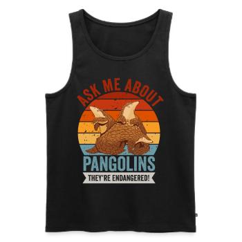 Fragen Sie Mich Nach Pangolins Besitzer Pangolin - Männer Premium Bio Tank Top - Schwarz - Vorne - AI Model Male 178 light (178cm)