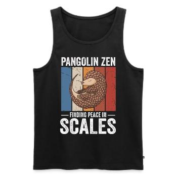 Paix dans les hangars Pangolins Trouver des amants - Débardeur bio Premium Homme - noir - Devant - AI Model Male 178 light (178cm)