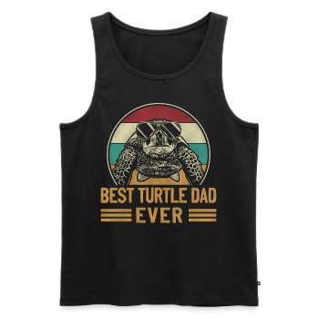 Tortue de mer Tortue Papa Rétro - Débardeur bio Premium Homme - noir - Devant - Michal (187cm)