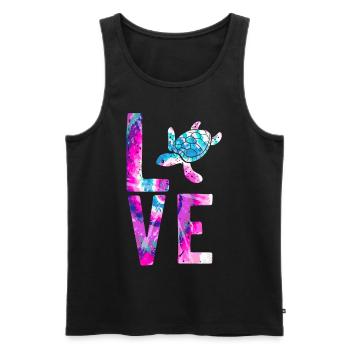 Sea Turtle Tortoise Love - Men's Premium Organic Tank Top - black - Front - Michal (187cm)