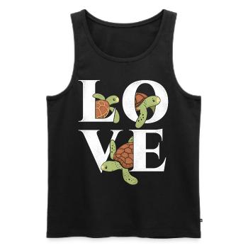 Sea Turtle Tortoise Love - Men's Premium Organic Tank Top - black - Front - Michal (187cm)