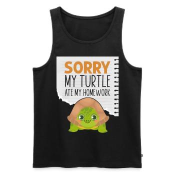 Sea Turtle Tortoise Sorry My - Men's Premium Organic Tank Top - black - Front - Michal (187cm)