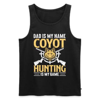 Coyote Hunter Yote - Débardeur bio Premium Homme - noir - Devant - AI Model Male 178 light (178cm)