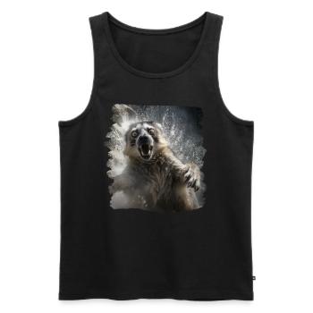 Lemurs Meerkat realistic Lemur - Men's Premium Organic Tank Top - black - Front - Michal (187cm)