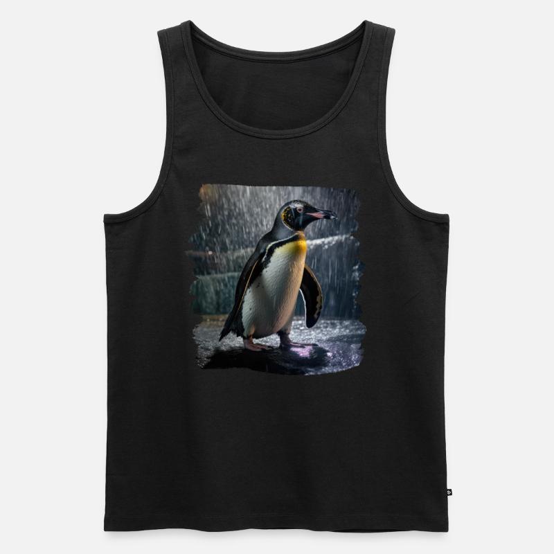Pinguine realistic Pinguin - Männer Premium Bio Tank Top - Schwarz